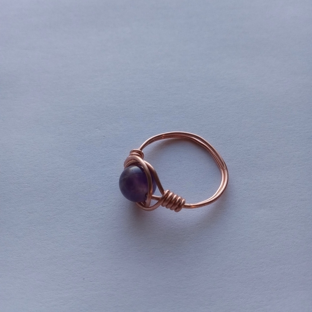 Amethyst wire wrapped ring size 8 - Picture 4 of 7